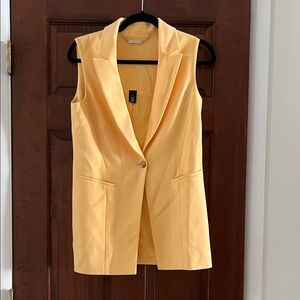 White House Black Market Yellow Sleeveless Vest